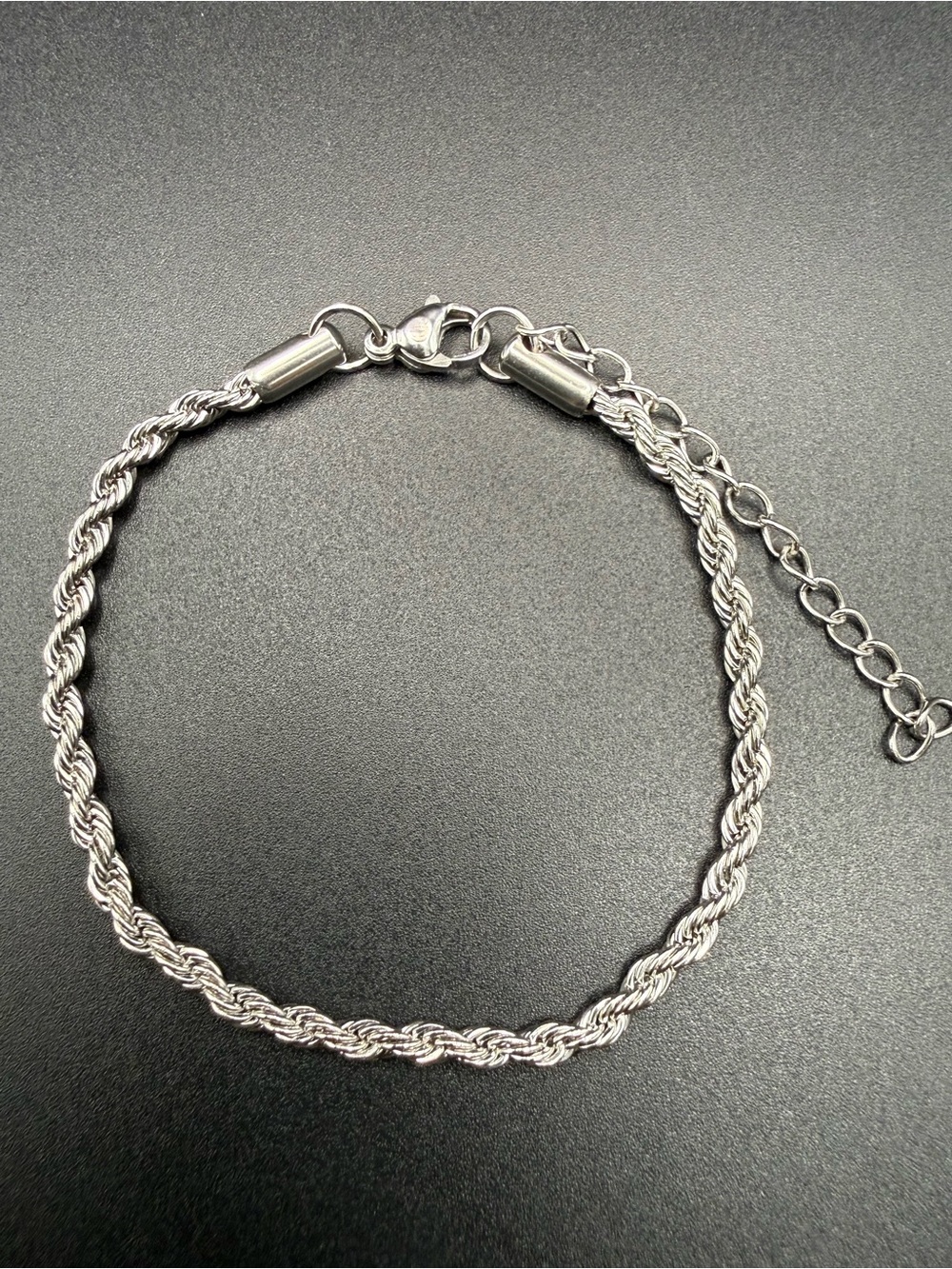 Silver Stainless Steel Rope Chain Bracelet